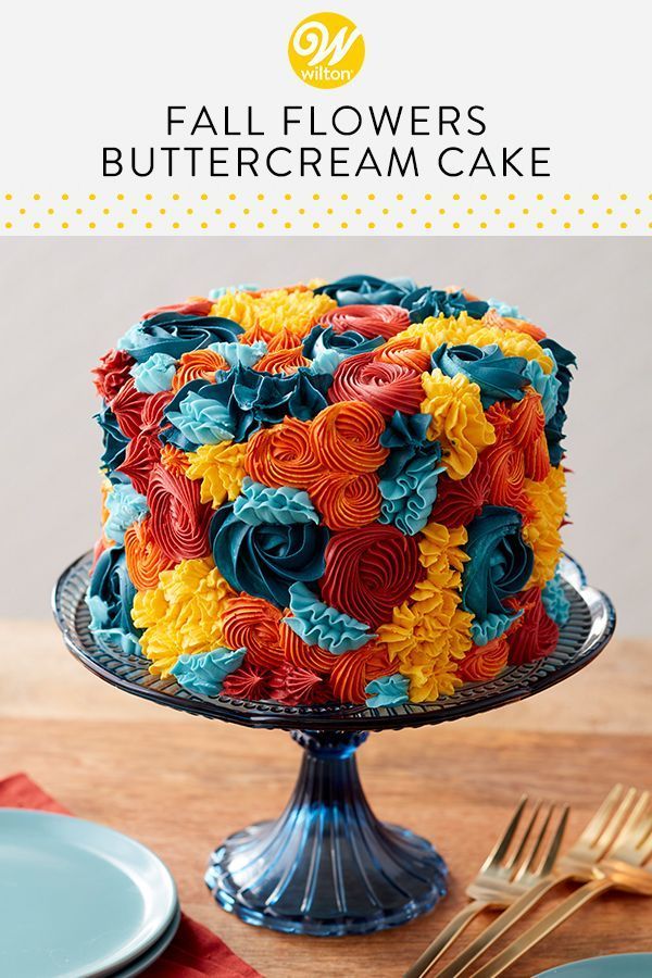 Fall Flowers Buttercream Cake -   22 cake decor buttercream
 ideas