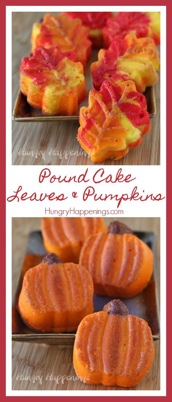 Fall Dessert - Pretty Pound Cake Leaves and Pumpkins -   22 cute fall recipes
 ideas