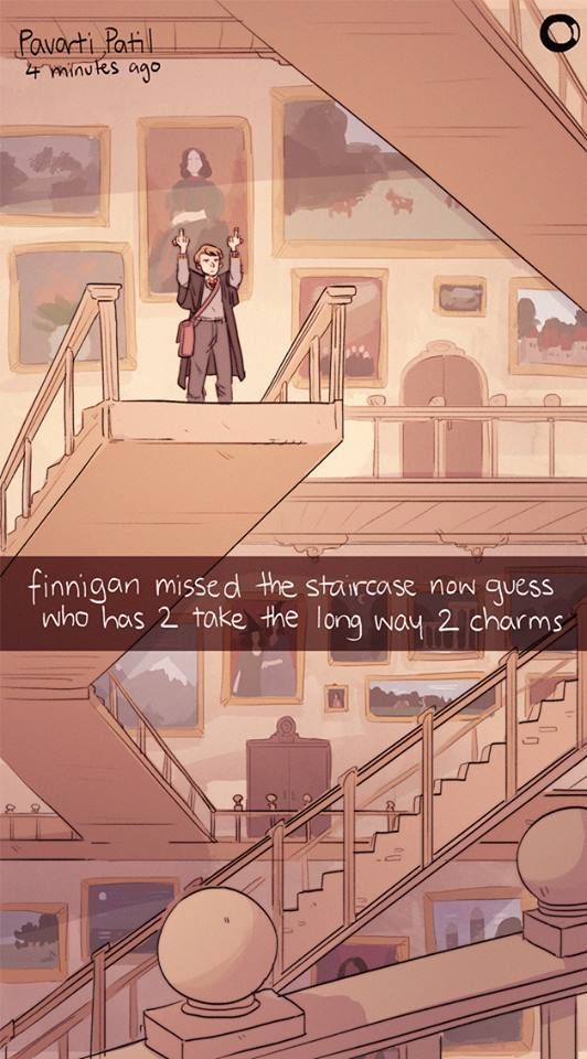 Parvati Patil on Snapchat: Seamus Finnigan missed the staircase now guess who has to take the long way to Charms | Daily struggles at Hogwarts | Harry Potter -   22 harry potter fanart
 ideas