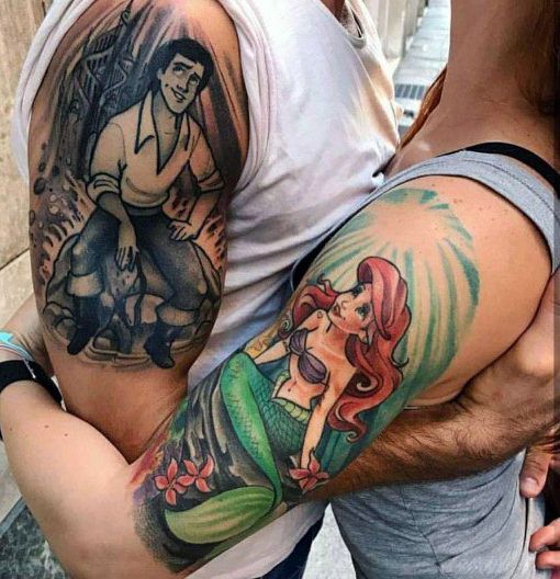 Top 100 Best Matching Couple Tattoos - Connected Design Ideas -   22 little couple tattoo
 ideas