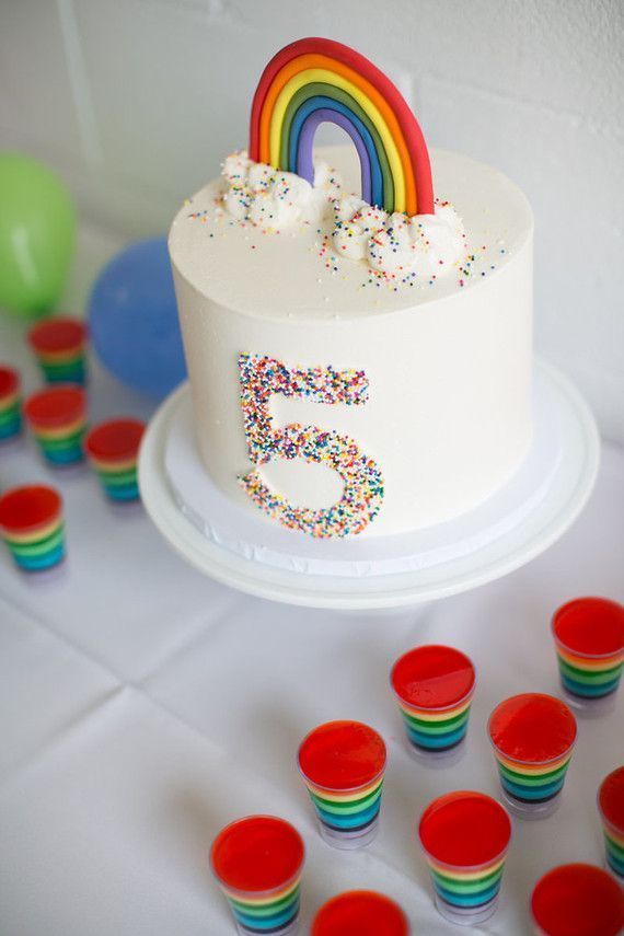 Rainbow birthday cake! Love this modern rainbow birthday party. More -   22 modern decor party
 ideas
