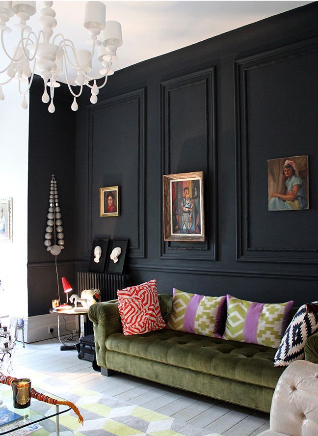 28 Ideas for Black Wall Interior Styling -   23 dark eclectic decor
 ideas
