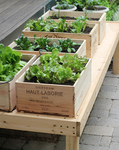 Create a Beautifully Simple Spring Garden With Wooden Wine Boxes -   23 deck garden boxes
 ideas