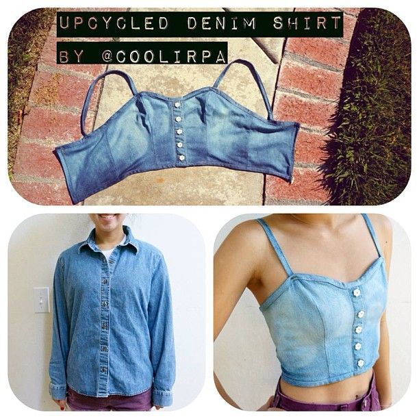 Upcycled Denim Shirt. Cute , but not sure if it suits me... -   23 diy fashion summer
 ideas
