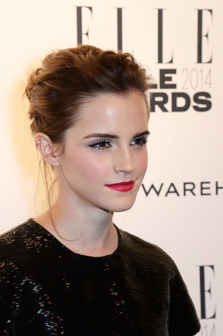 The One Spot You're Most Definitely Forgetting When It Comes to Highlighter (You Can See It Here on Emma Watson) -   23 emma watson updo
 ideas