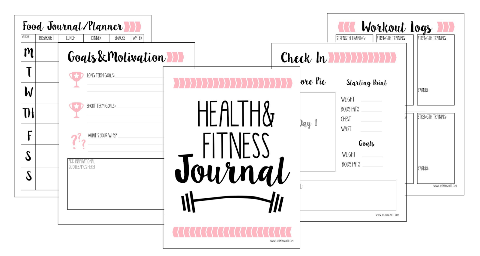 23 fitness journal shape
 ideas