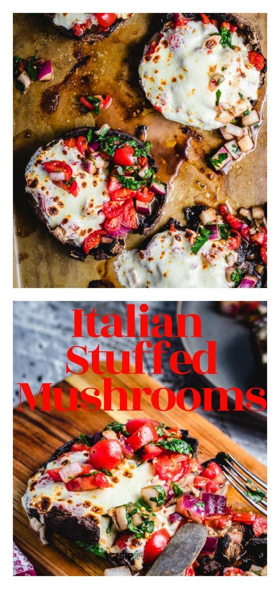 Baked Portobello Mushrooms With Tomato And Mozzarella -   23 fresh mushroom recipes
 ideas