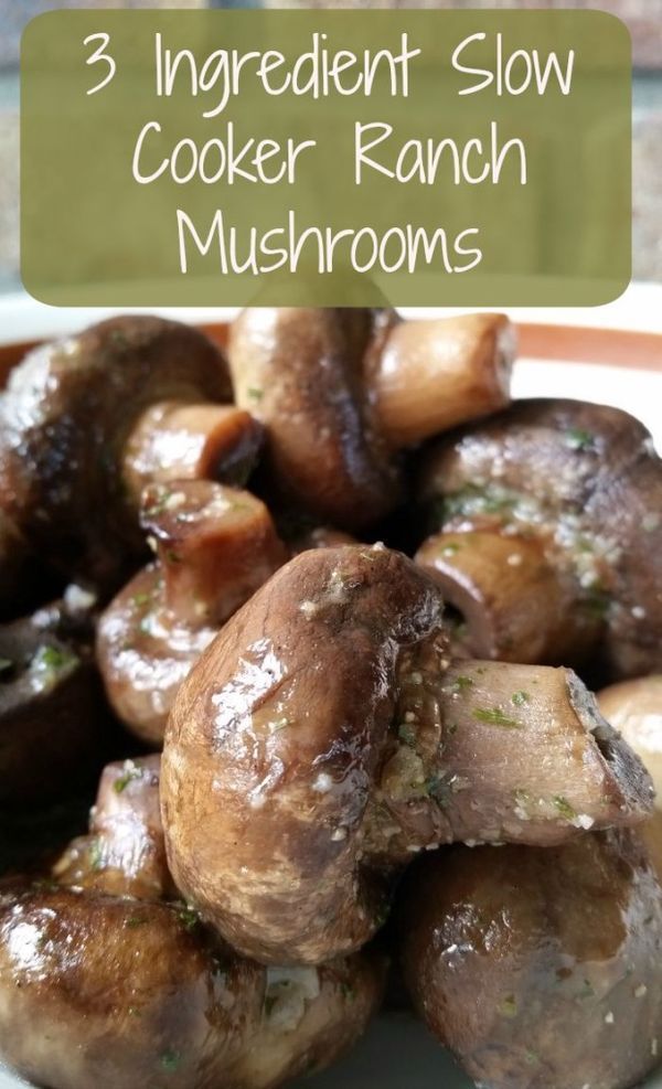 3 Ingredient Slow Cooker Ranch Mushrooms -   23 fresh mushroom recipes
 ideas