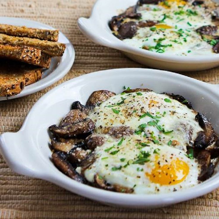 Baked Eggs with Mushrooms and Parmesan -   23 fresh mushroom recipes
 ideas