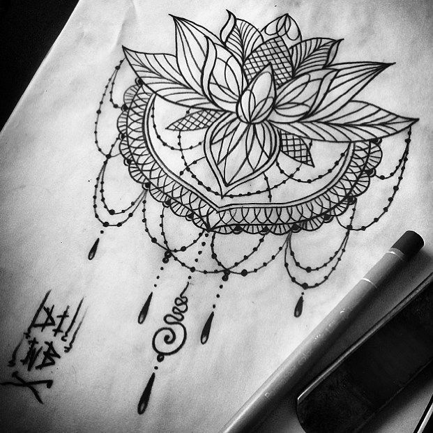 23 lace lotus tattoo
 ideas