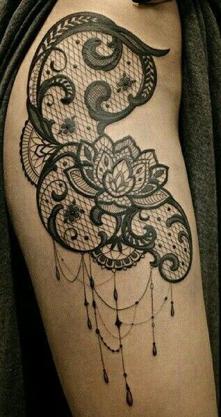 Lace tattoo by Julie Hamilton -   23 lace lotus tattoo
 ideas