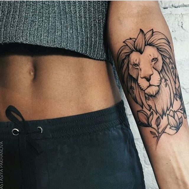 Lion tattoo on unidentified inner-lower-arm. -   23 lion tattoo ink
 ideas