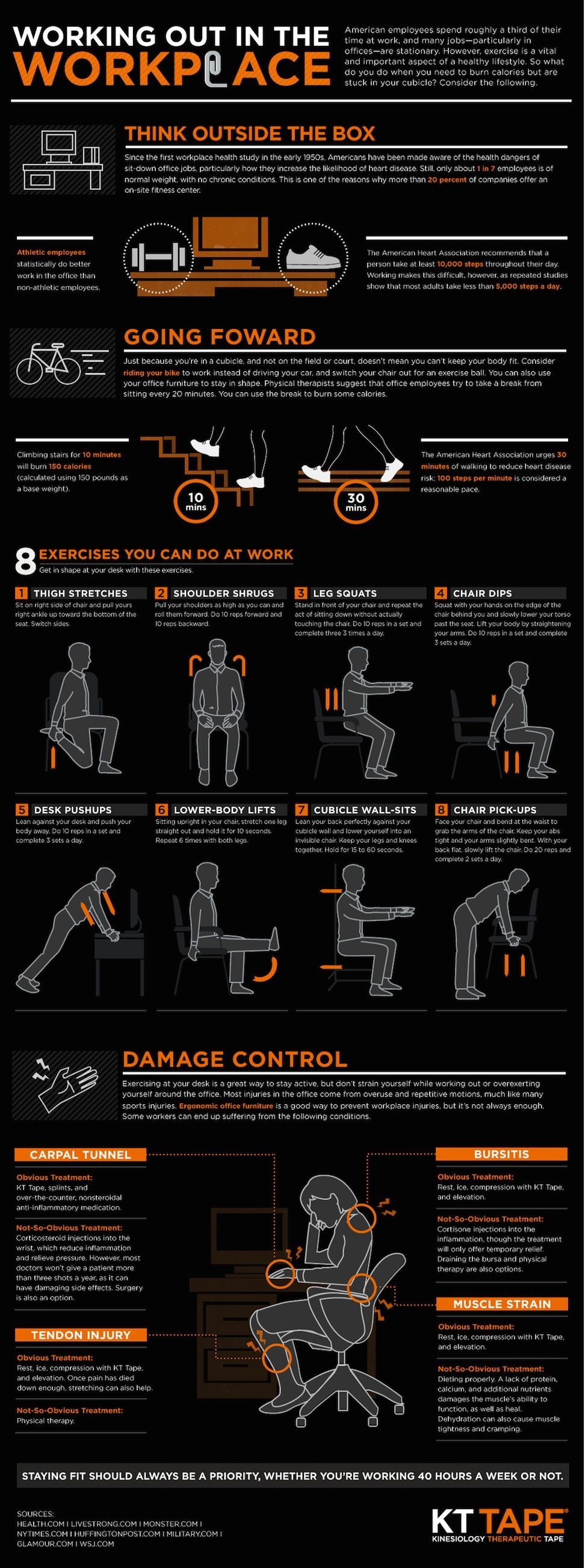 Death by Desk Job: How to Fight It [INFOGRAPHIC] -   23 office fitness
 ideas