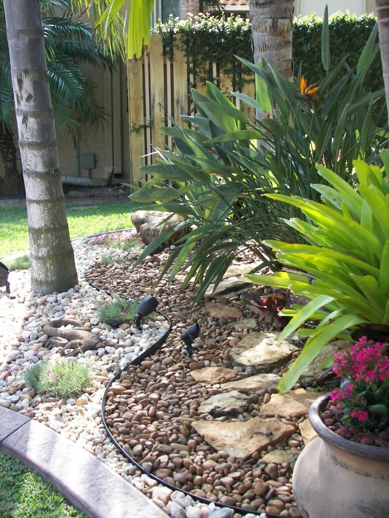 Rock Garden Landscape, great idea, with plants in pots in rocks the dogs might not dig them up... -   23 tropical rock garden
 ideas