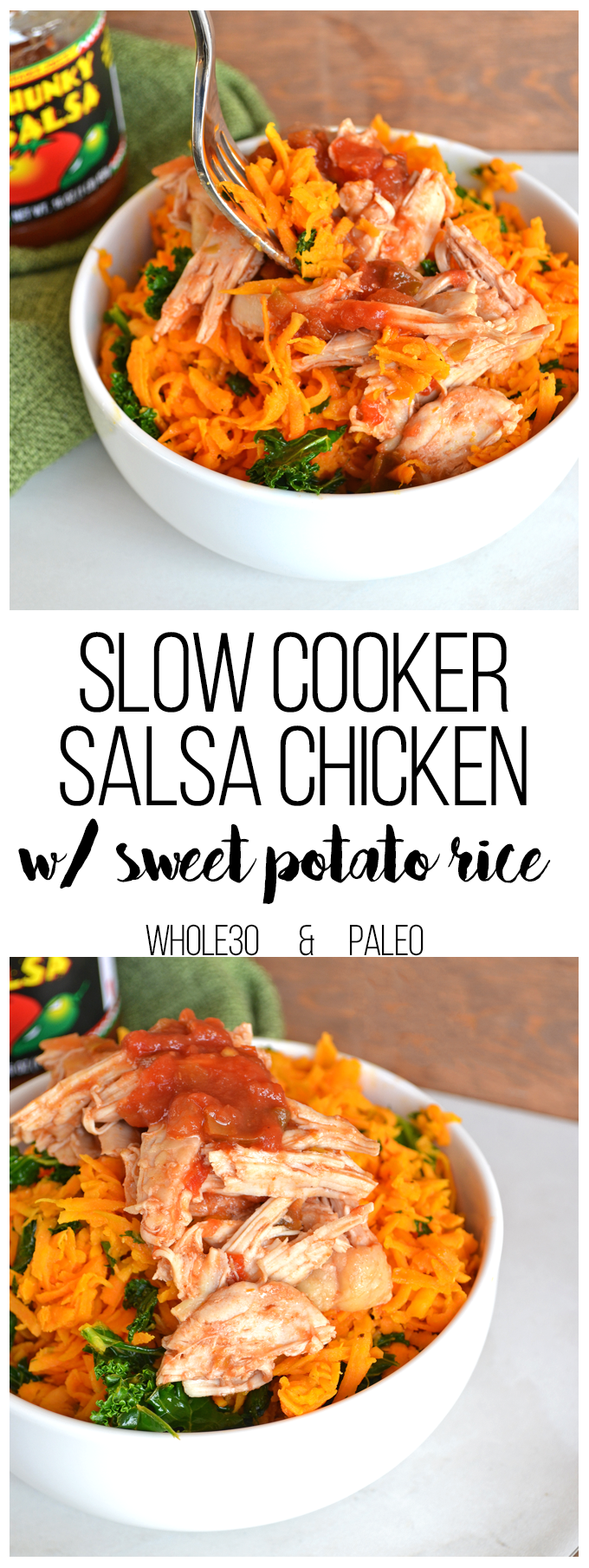 Slow Cooker Salsa Chicken with Sweet Potato Rice -   23 whole 30 crockpot
 ideas