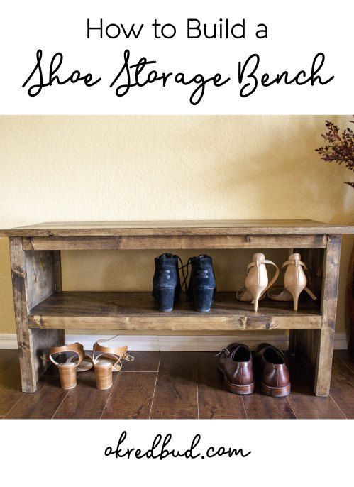 DIY Wood Shoe Storage Bench! Great for entryway, mudroom, spa bench, shoe storage, organization, end of bed bench... -   24 diy bench with storage
 ideas