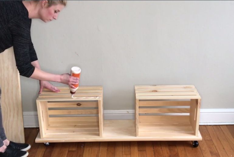 Easy Crate DIY Bench on Wheels -   24 diy bench with storage
 ideas