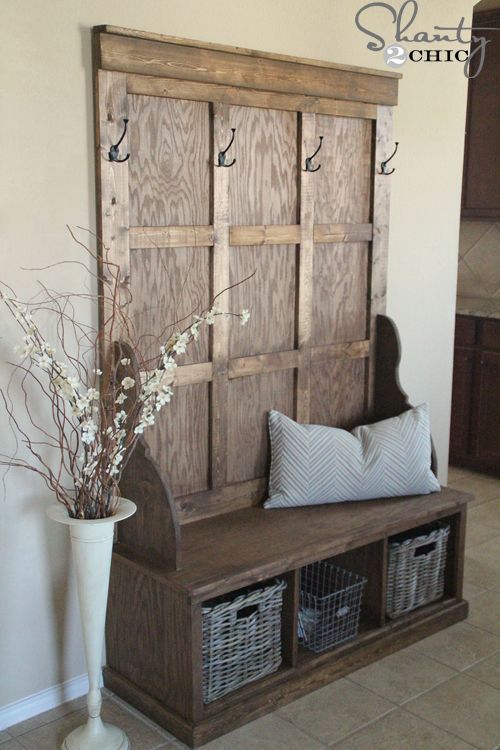 Shanty Hall Tree Bench for the Entryway -   24 diy bench with storage
 ideas