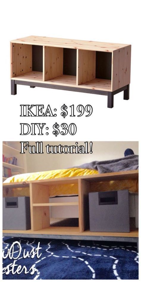 DIY Bench with Storage Compartments- IKEA Nornas look alike -   24 diy bench with storage
 ideas