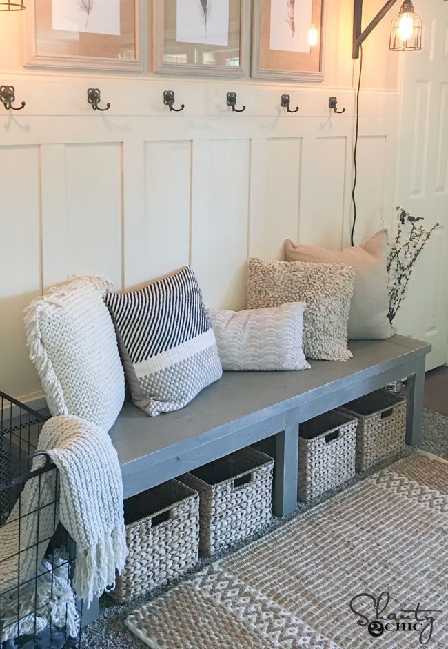DIY $25 Farmhouse Bench - Free plans and video tutorial to build your own! -   24 diy bench with storage
 ideas
