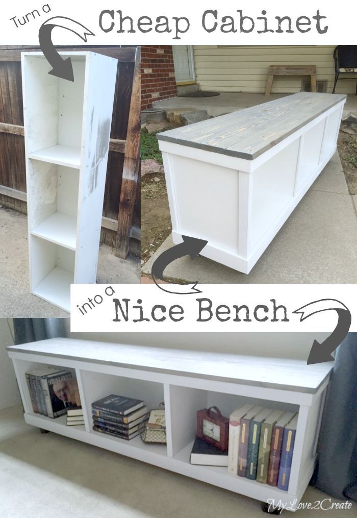 Cheap Cabinet Into Nice Bench -   24 diy bench with storage
 ideas