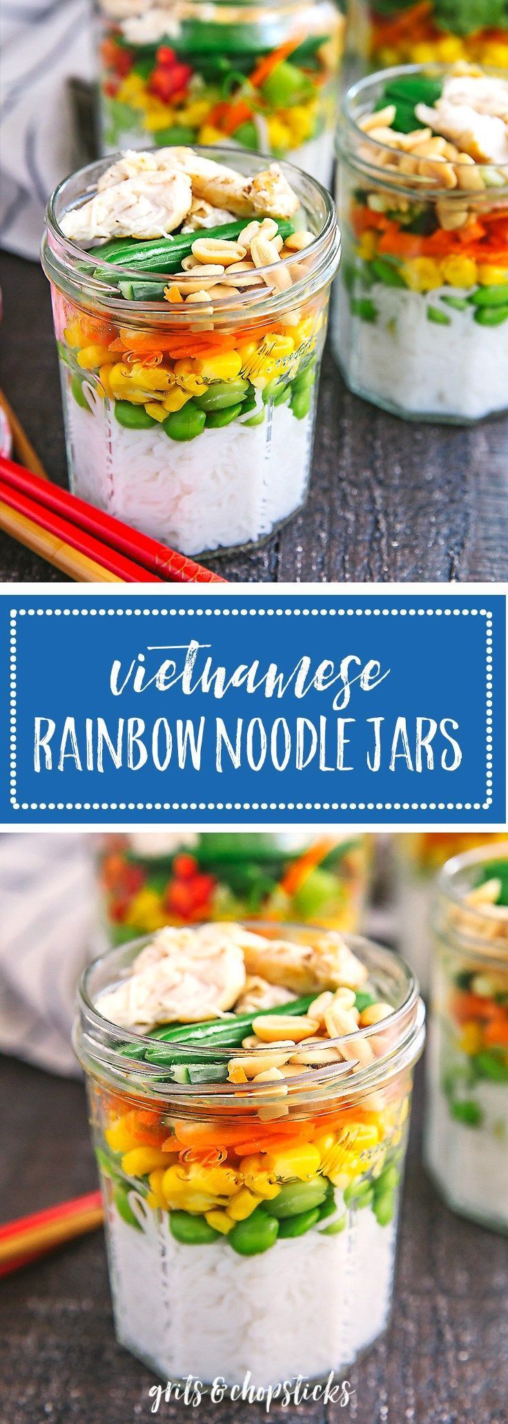 Vietnamese rainbow noodle jars -   24 diy food lunch
 ideas