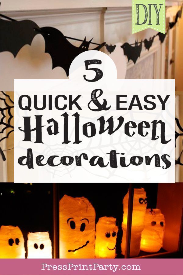 5 Quick & Easy Halloween Decorations - Press Print Party! -   24 diy house party
 ideas