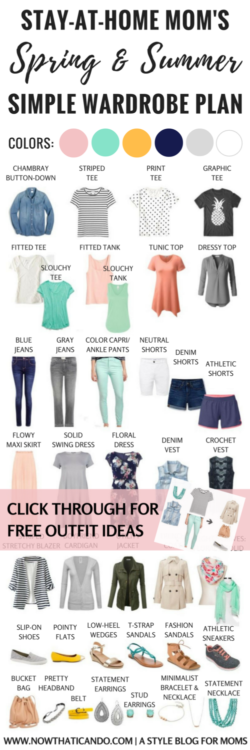Basic Spring/Summer Capsule Wardrobe (86+ Outfits) for Stay-at-Home Moms -   24 mom style blog
 ideas