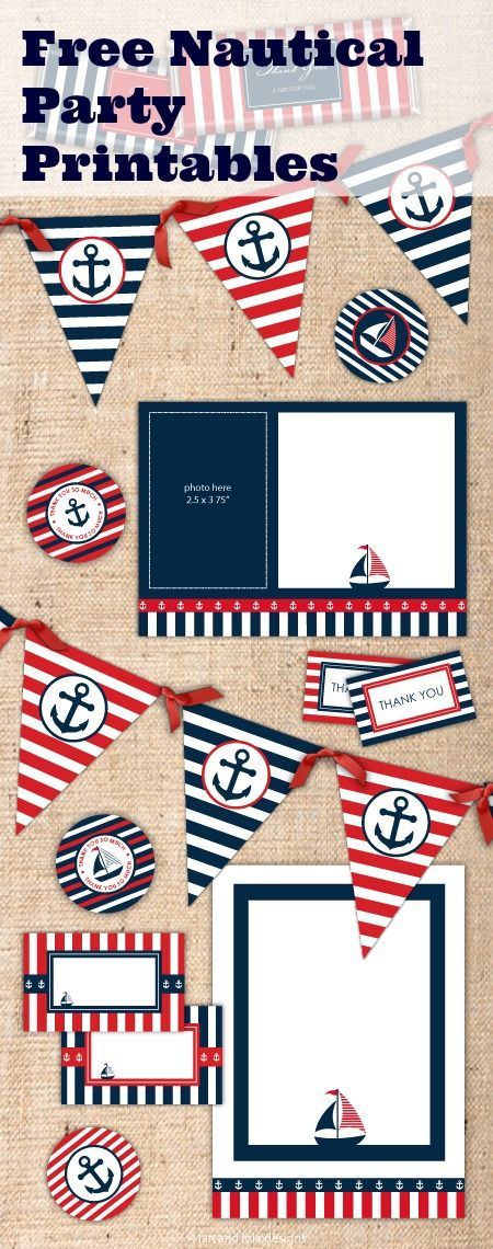 Free Nautical Party Printables from Ian & Lola Designs -   24 nautical decor printable
 ideas