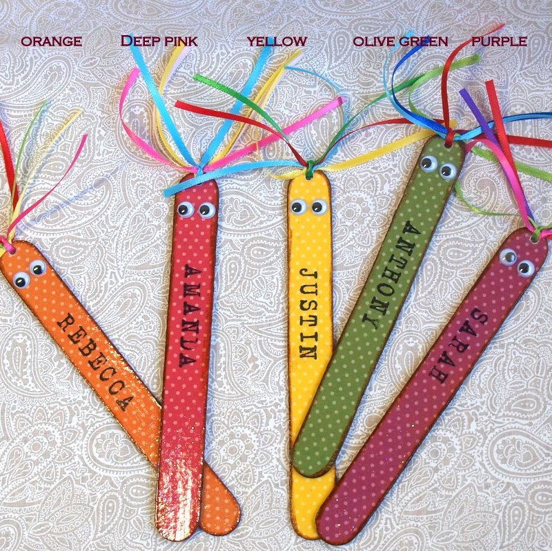 Personalized Kids Bookmark Stocking Stuffer Childrens Back to School Class Gift Custom Name Yellow Book Lover Book Marker -   24 popsicle stick bookmarks
 ideas