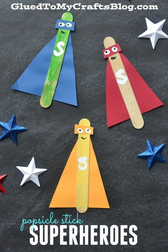 Popsicle Stick Superheroes - Kid Craft -   24 popsicle stick bookmarks
 ideas