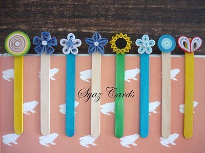 Popsicle Stick bookmarks, I think we'll use buttons instead. -   24 popsicle stick bookmarks
 ideas