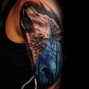 100 Forest Tattoo Designs For Men - Masculine Tree Ink Ideas -   24 tattoo arm wolf
 ideas
