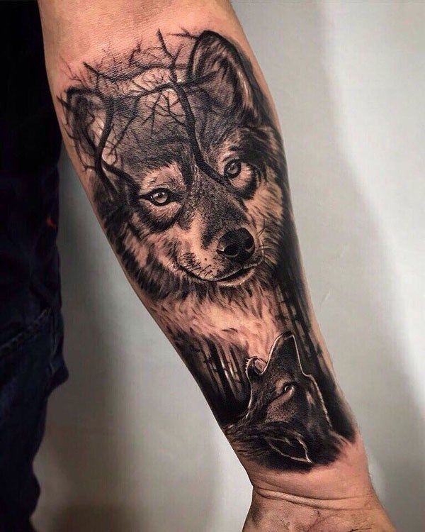 20+ Awesome Examples Of Animal Tattoo Ideas -   24 tattoo arm wolf
 ideas