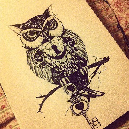 24 vintage owl tattoo
 ideas