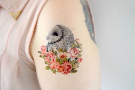 floral vintage hipster owl -   24 vintage owl tattoo
 ideas