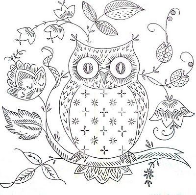 Sweet free owl embroidery pattern -   24 vintage owl tattoo
 ideas