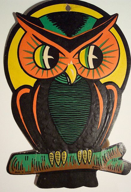 Vintage Halloween on Branch -   24 vintage owl tattoo
 ideas