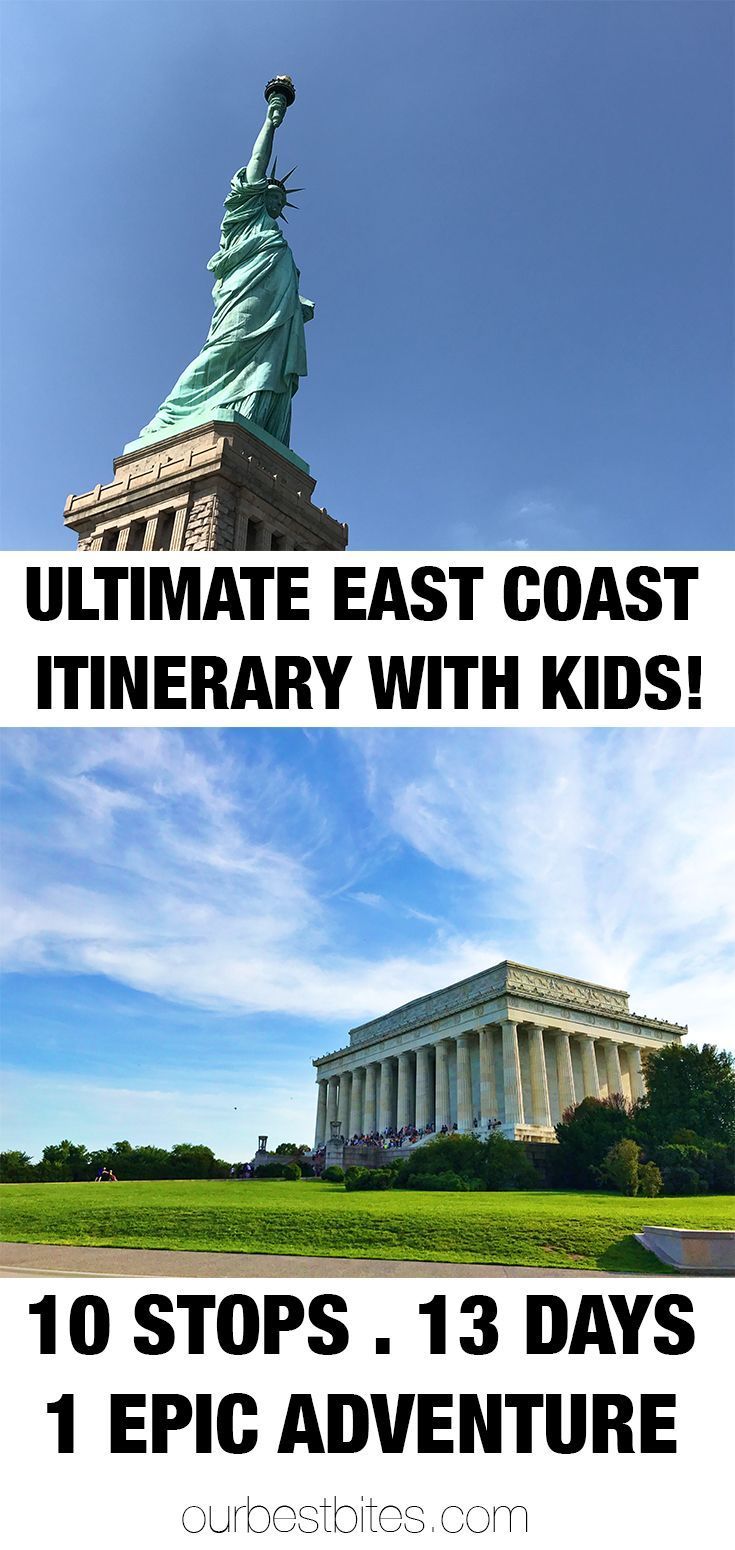East Coast FAMILY-focused itinerary. -   25 2 week families
 ideas