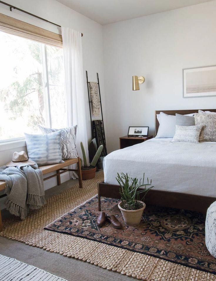 How to design a california casual master bedroom with vintage layers rugs and woven shades and eclectic decor accents. #houseinteriordesign -   25 california eclectic decor
 ideas