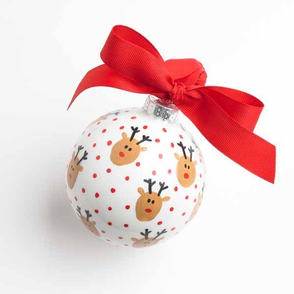 Fingerprint Reindeer Ornament -   25 cute diy ornaments
 ideas