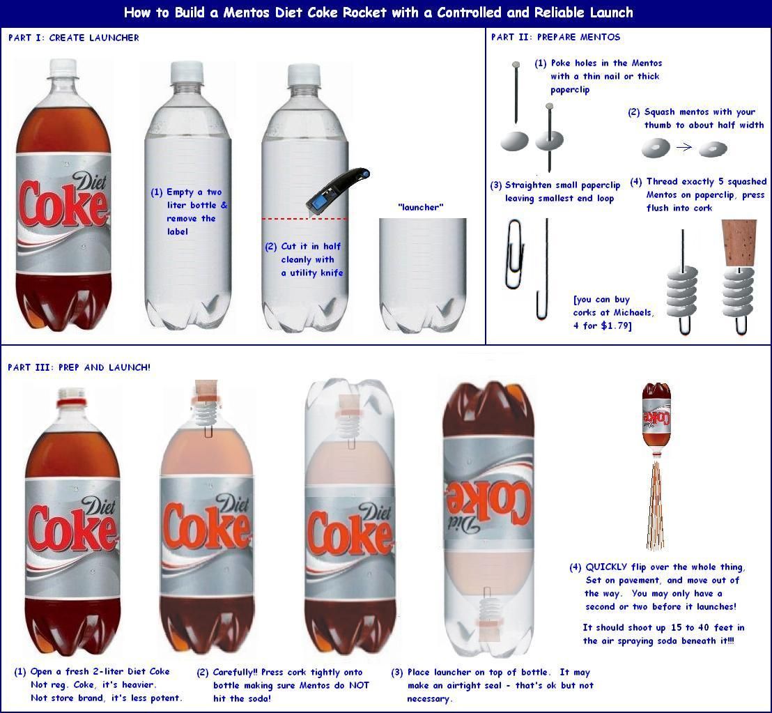 how to build a mentos and diet coke rocket. We are making this at the… -   25 diet coke how to make
 ideas