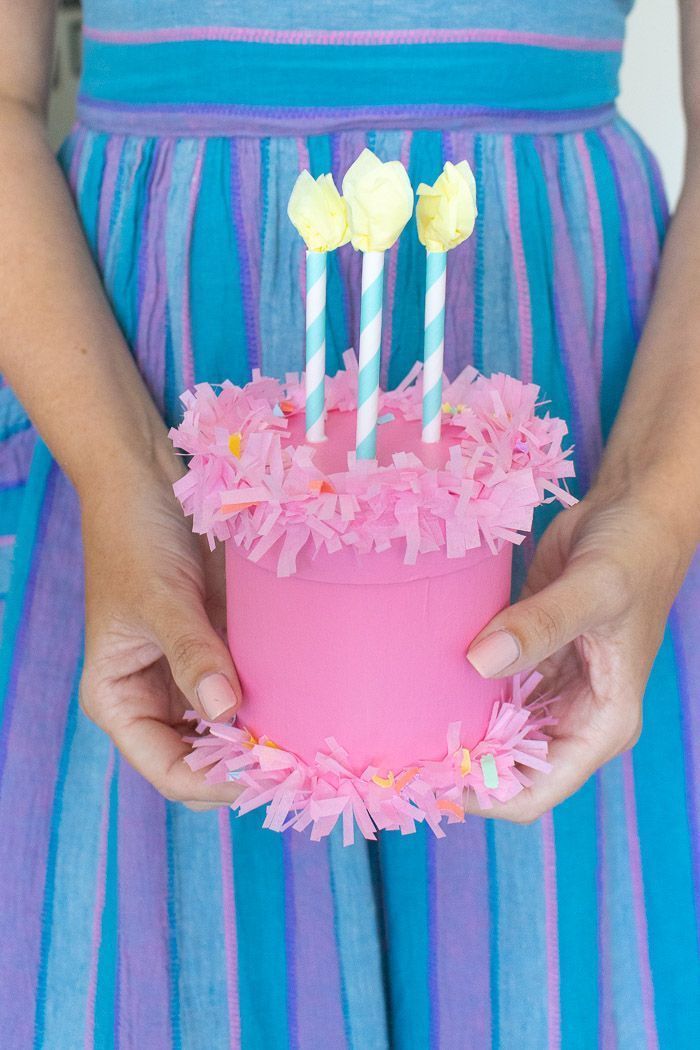 Easy DIY Birthday Cake Gift Box Idea -   25 diy birthday wrapping ideas