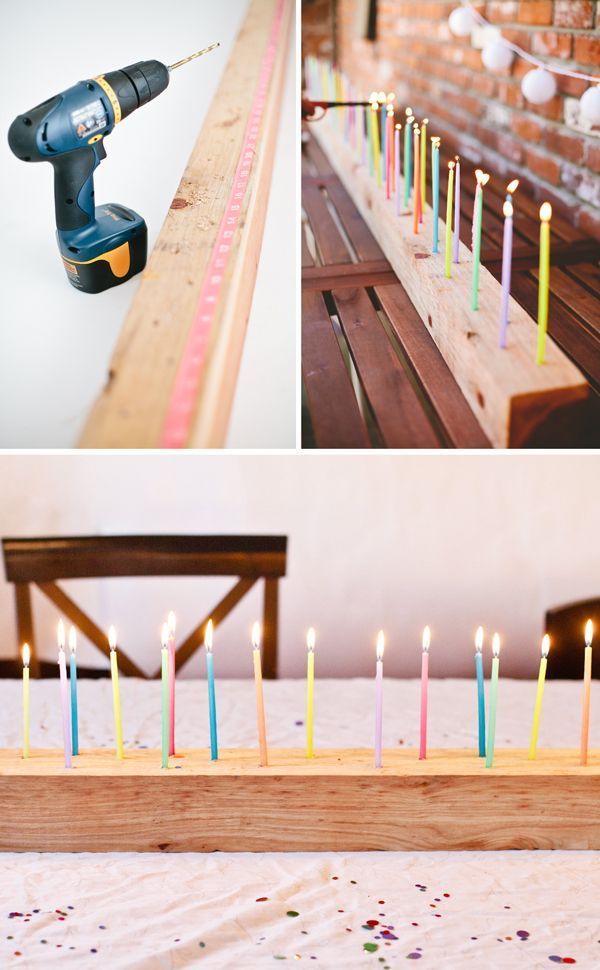 10 foot long birthday candelabra -   25 diy birthday wrapping ideas