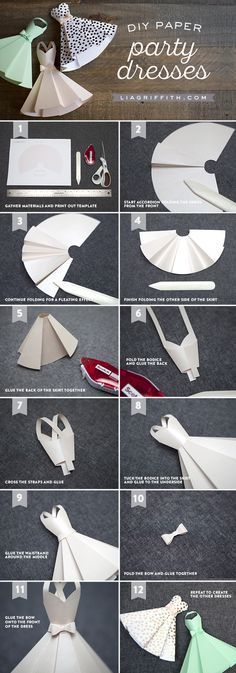 Paper Dress DIY Wedding Decorations -   25 diy dress party
 ideas