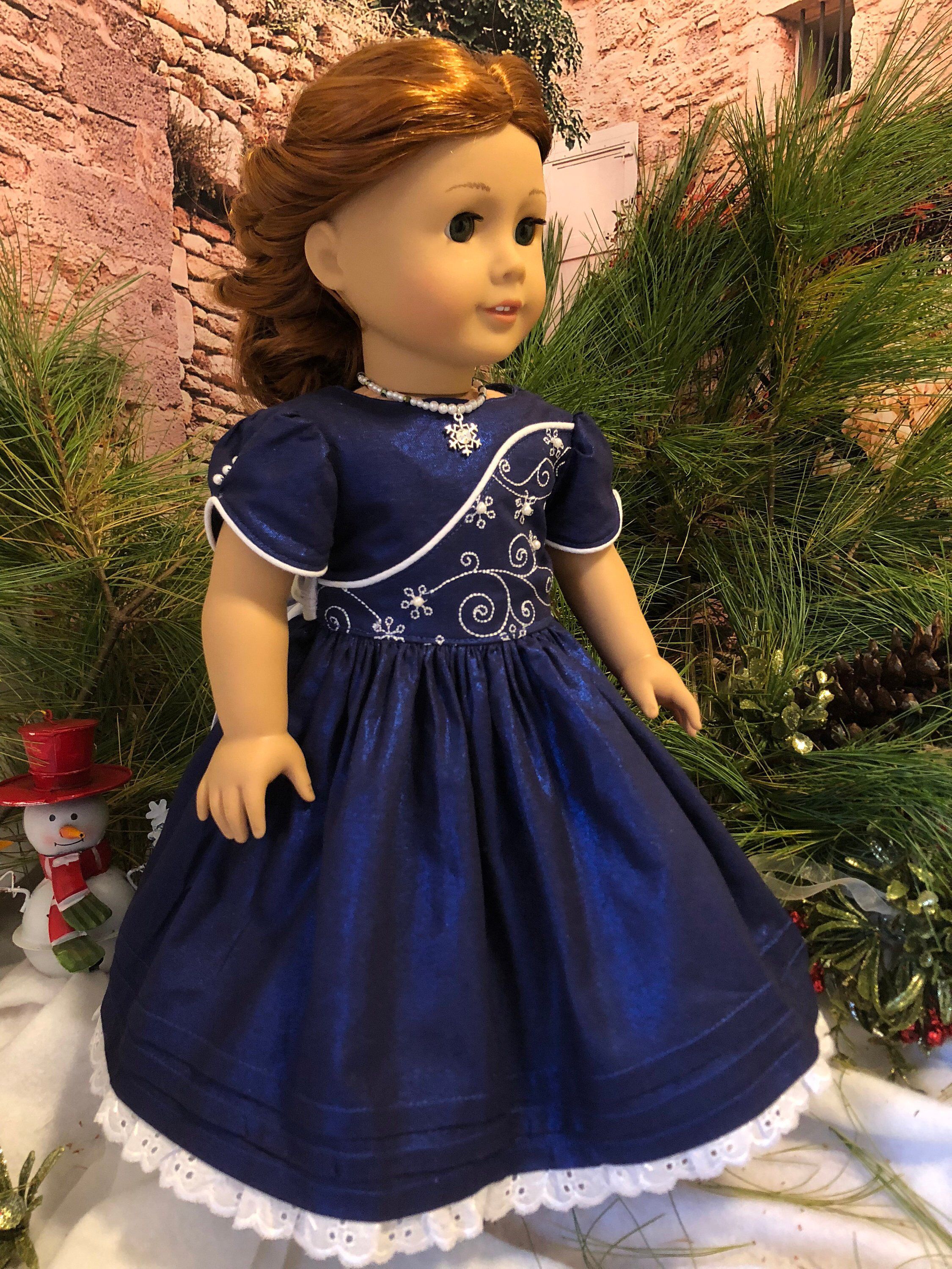 Saphire Blue Christmas party dress / fits American Girl type dolls -   25 diy dress party
 ideas