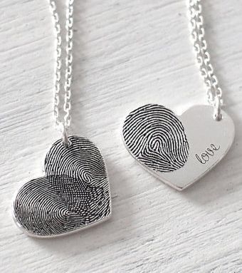 Meaningful Personalized fingerprint necklace for mom -   25 diy necklace for mom
 ideas