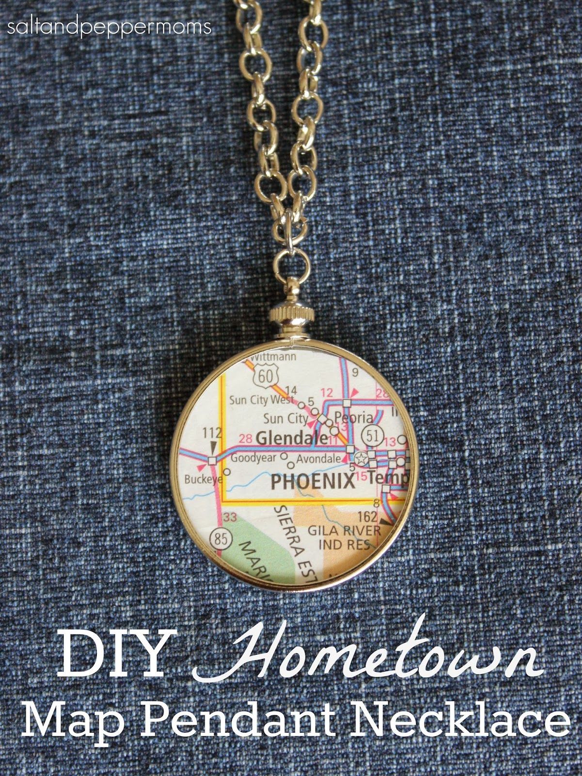 DIY Hometown Map Pendant Necklace (Salt and Pepper Moms) -   25 diy necklace for mom
 ideas
