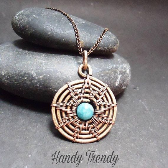 Spiral necklace Wire wrap handcrafted jewelry Unique birthday gift for mom daughter friend wife teacher Gothic pendant Hippie Boho style -   25 diy necklace for mom
 ideas