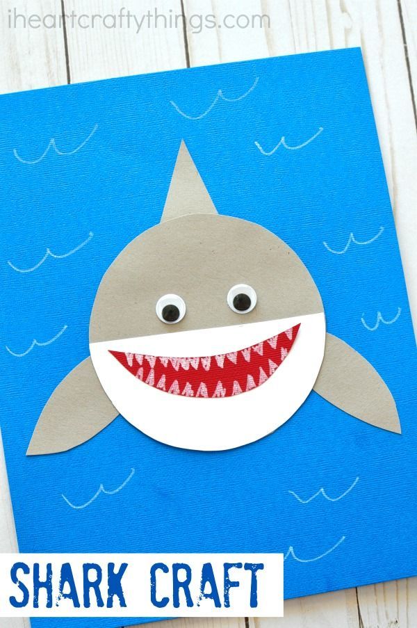 Shark Week Simple Paper Shark Craft -   25 ocean crafts shark
 ideas